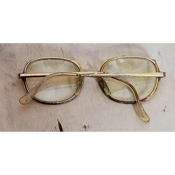 Vintage Riviera Exclusive Gold Frame Glasses MCM 60s Retro Metal 48/20